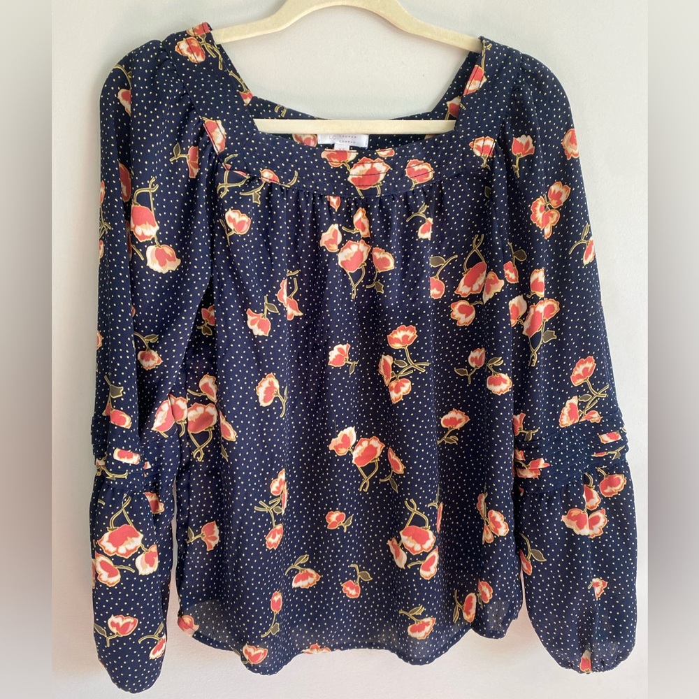 Women’s Lauren Conrad Floral Blouse square neckline size xs